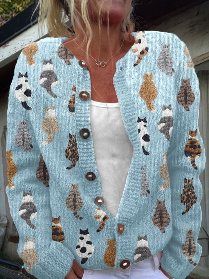Katy | The Cat Print Cardigan
