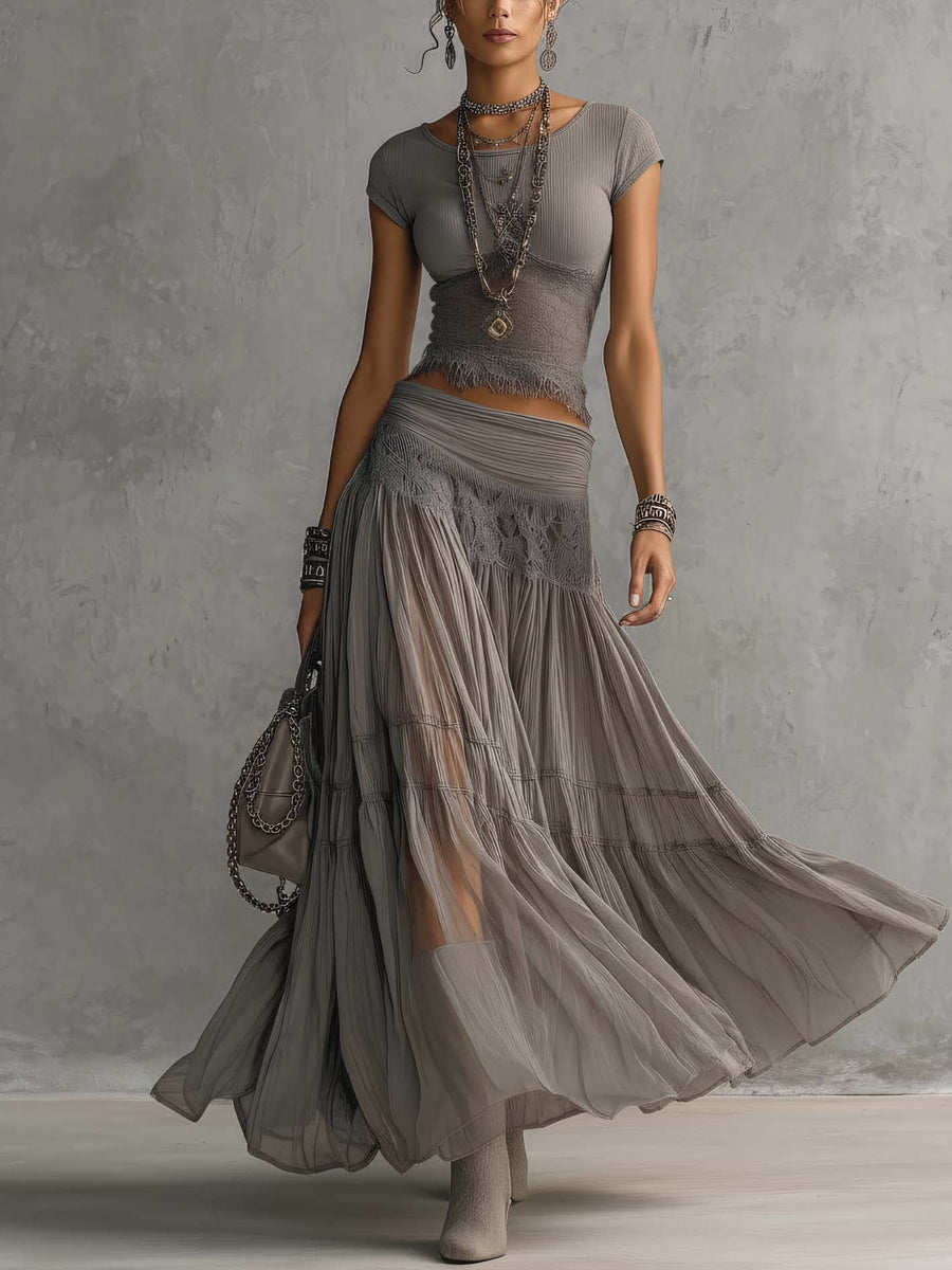 Elena | Coordinated Maxi Skirt and Top Ensemble