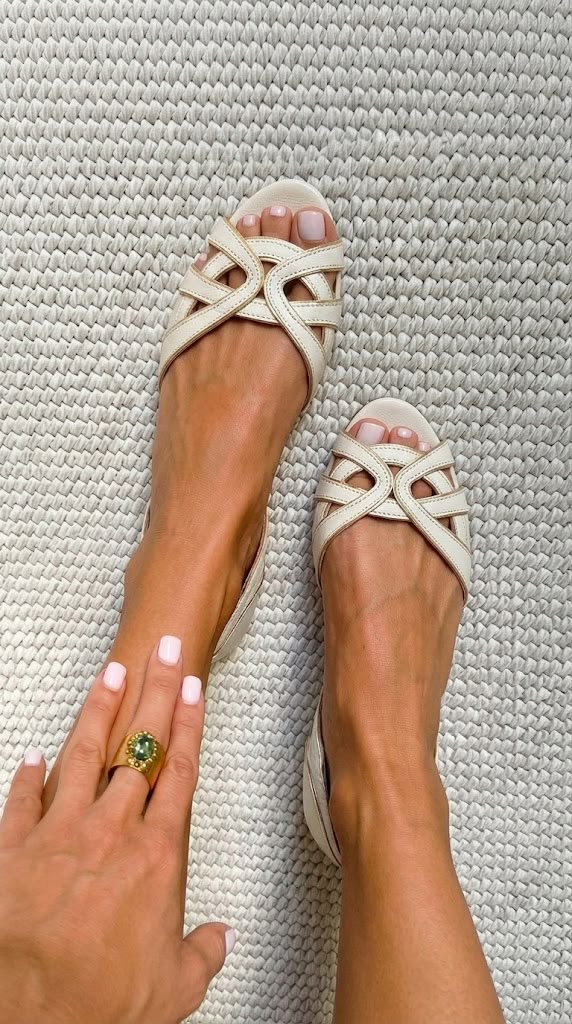 Camilla | Chic Cream Braided Sandals