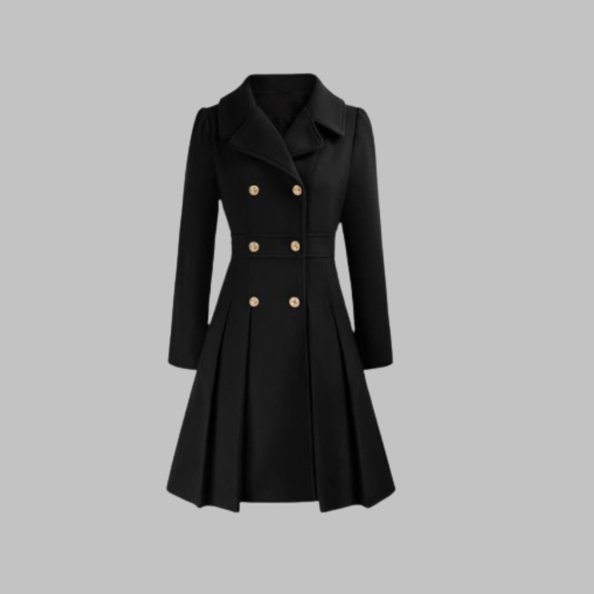 Dami | Women's Classy Double Button Long Sleeve Coat