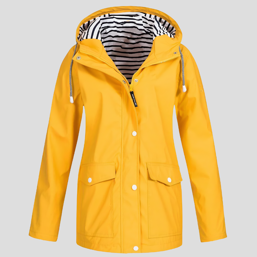 Maureen | Women's Waterproof Hooded Raincoat with Zip Closure
