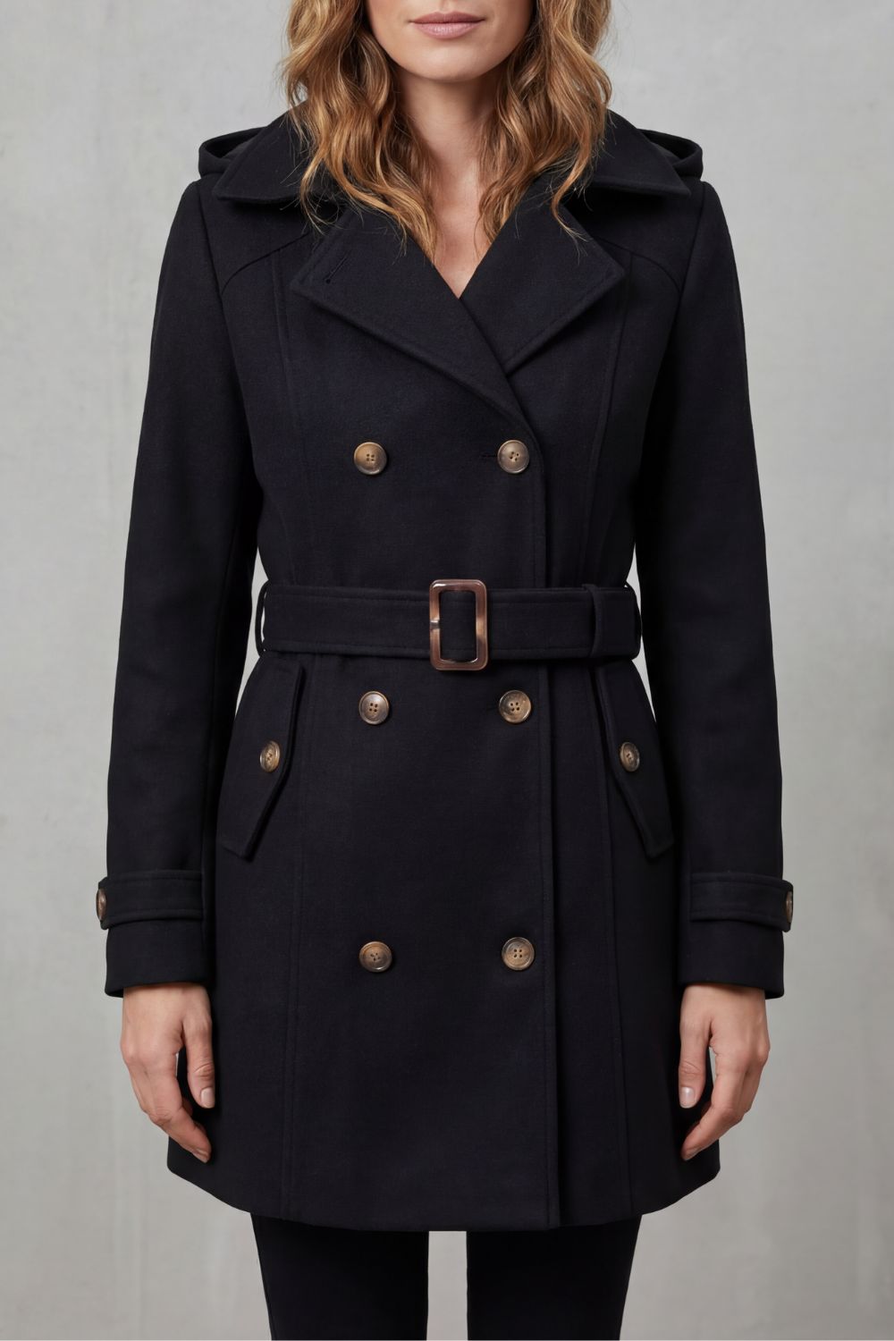 Solivane | Women's Tailored Elegance Hooded Trench Coat