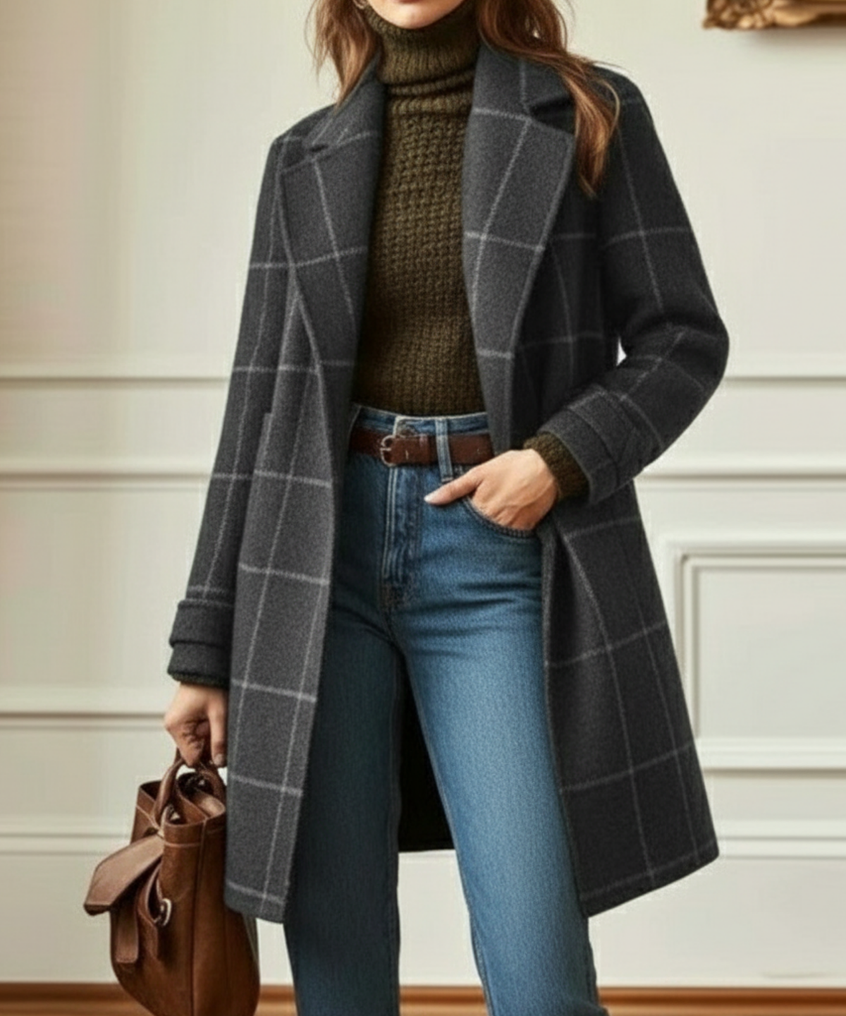 Jennifer | Women's Wool Check Coat