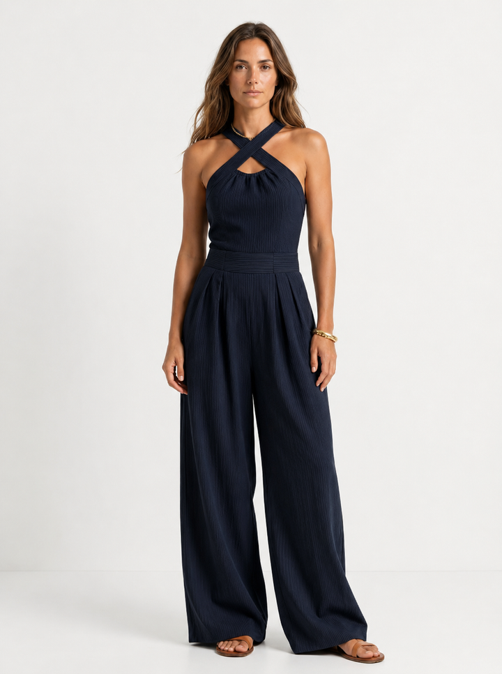 Clementine | Elegant jumpsuit with crossover neckline