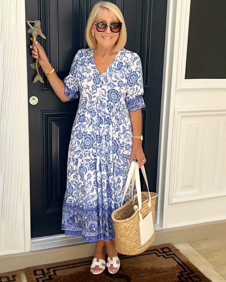 Keisha | Elegant Floral V-Neck