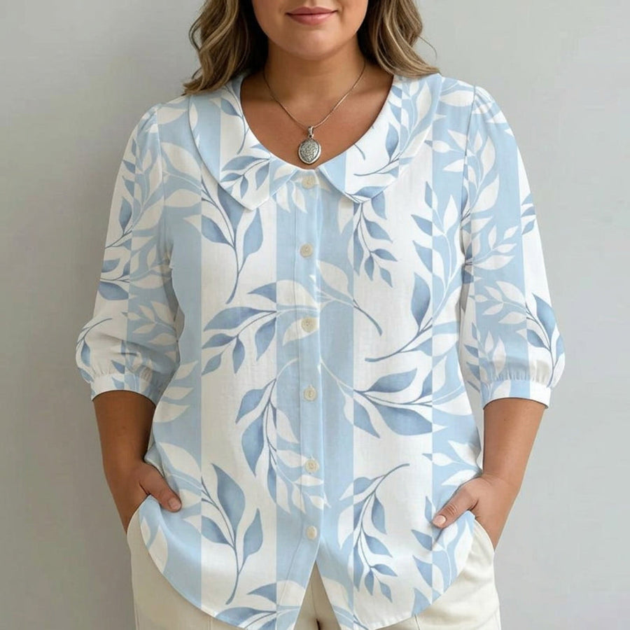 Camila | Casual Leaf Print Shirt