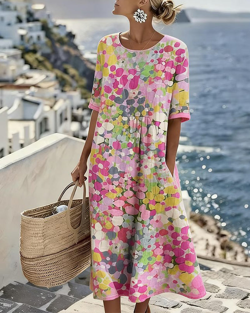 Flora | Flowing Floral Midi Dress