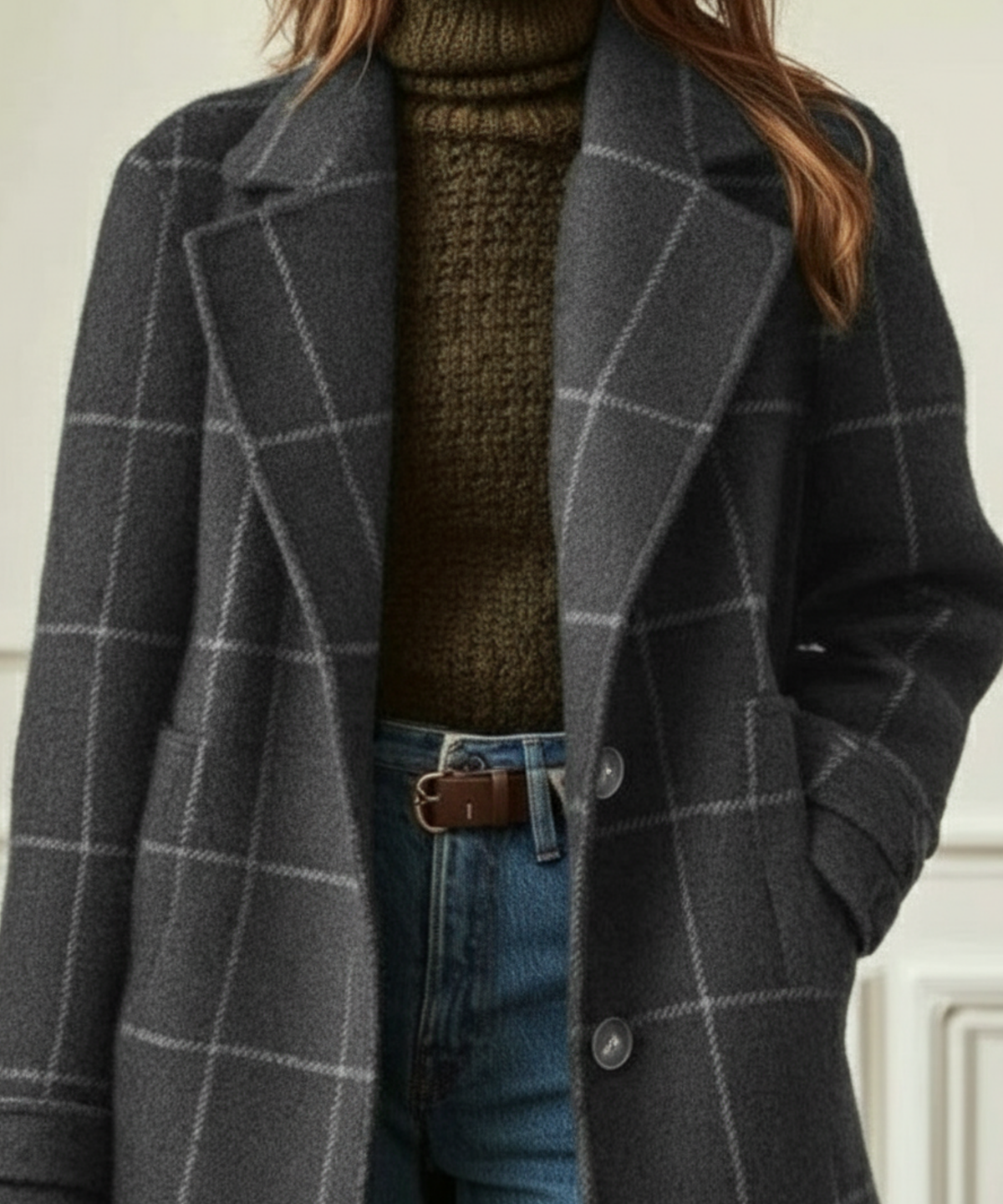 Jennifer | Women's Wool Check Coat