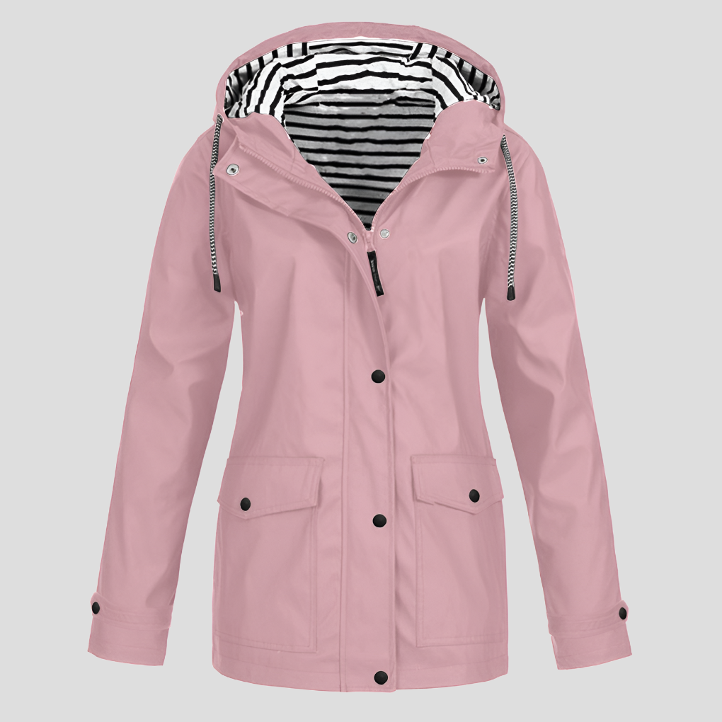 Maureen | Women's Waterproof Hooded Raincoat with Zip Closure