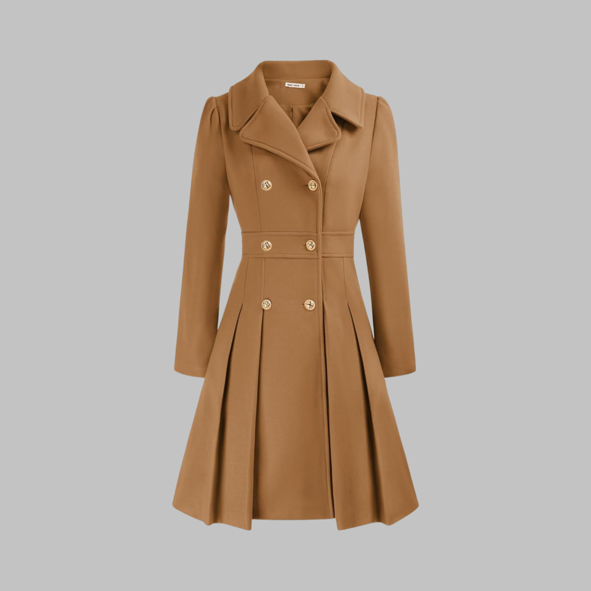 Dami | Women's Classy Double Button Long Sleeve Coat
