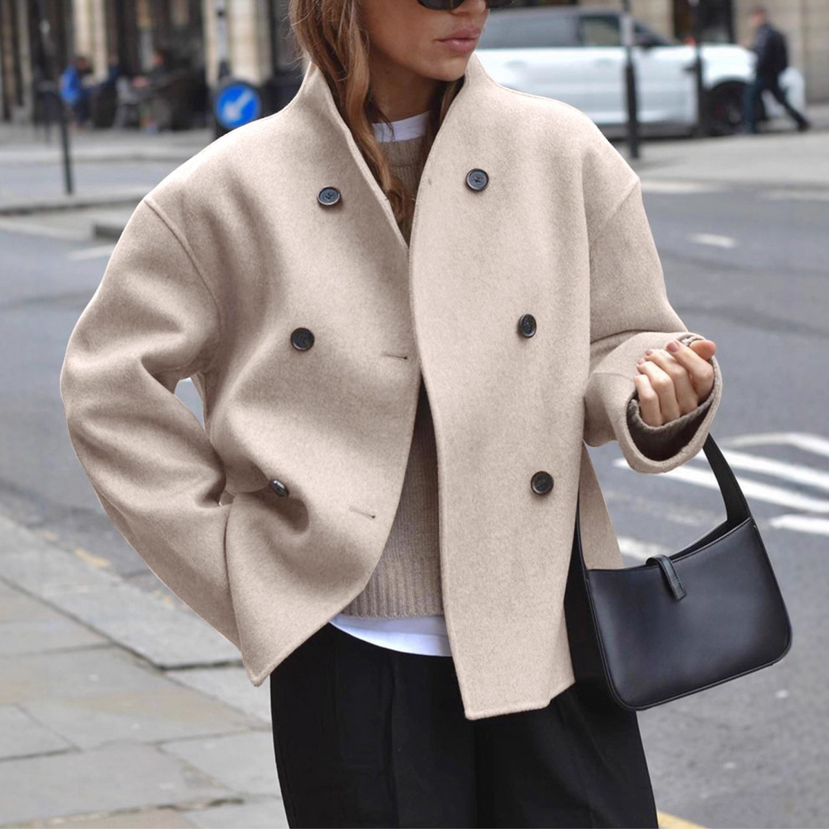 Bini | Women's Cozy Long Sleeve Stand Collar Coat