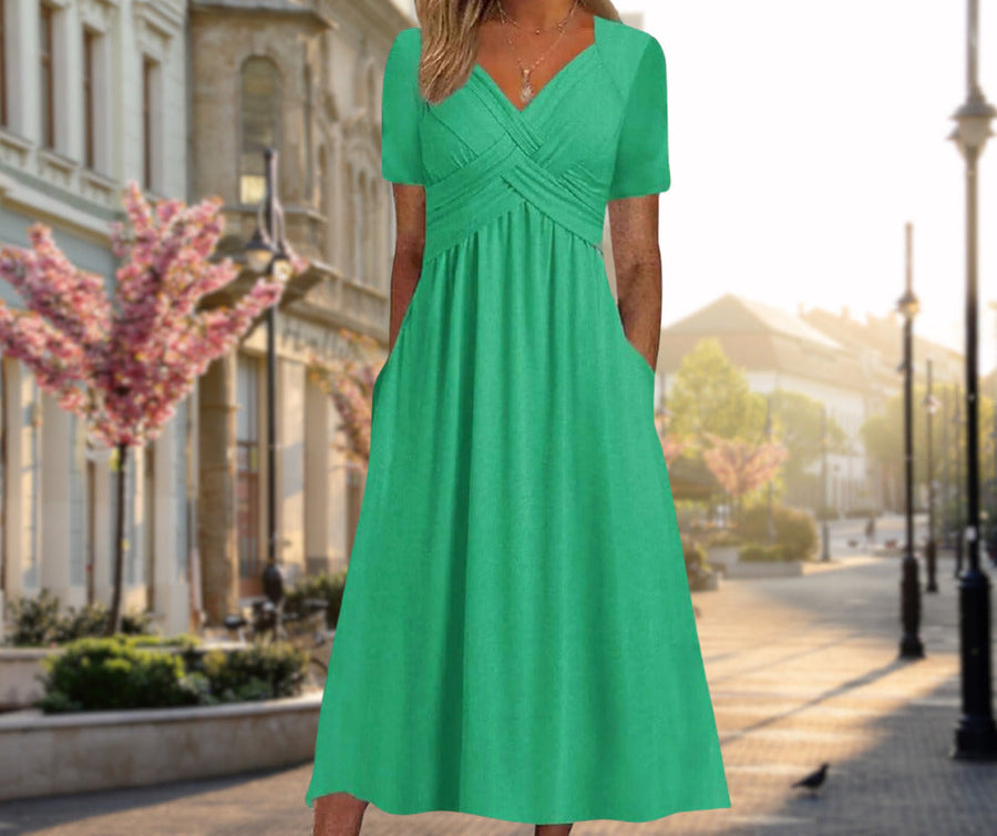 Amalia | Chic Midi Dress with a Wrap Design