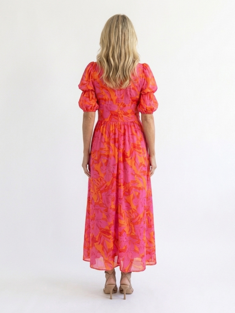 Brielle | V-Neck Short Sleeve Tiered Midi Dress