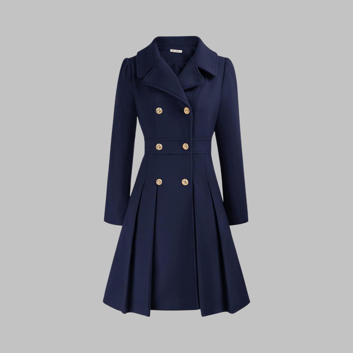 Dami | Women's Classy Double Button Long Sleeve Coat