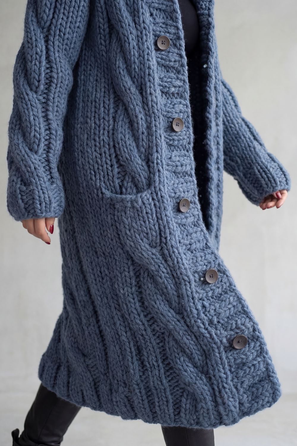 Karinaè | Women's Oversized Cable Knit Hooded Cardigan Coat