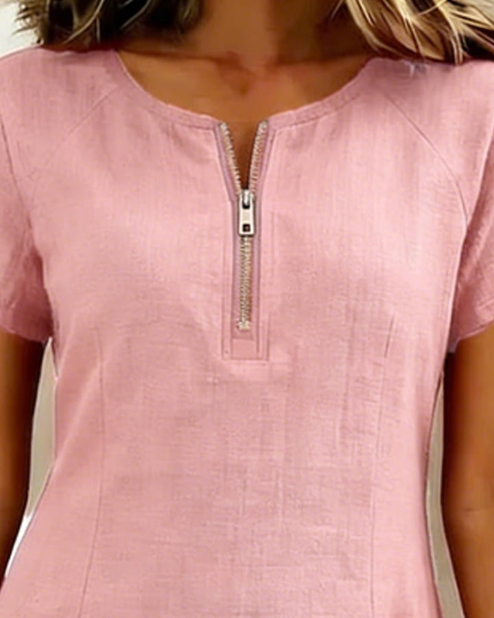 Jemma | Cotton Dress with Zip Pocket