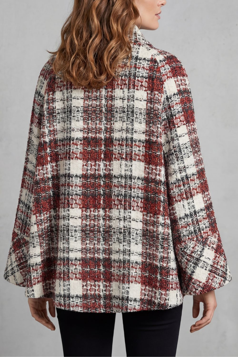 Rosélle | Women's Vintage Check Flair Wool Cape Coat