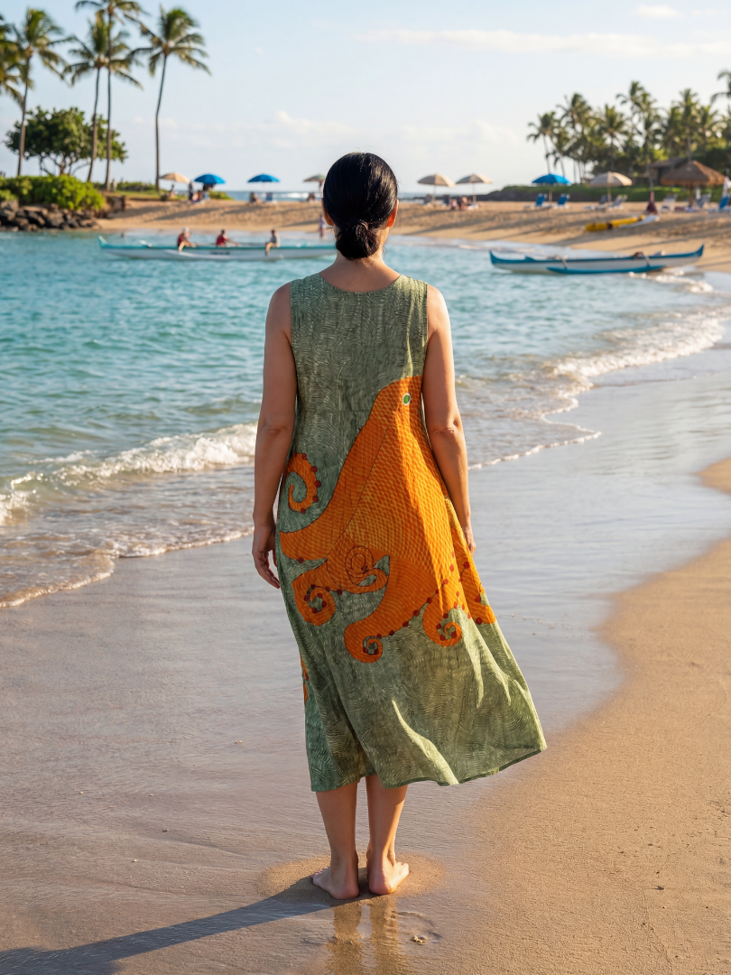 Ronan | Ocean Wave Midi Dress