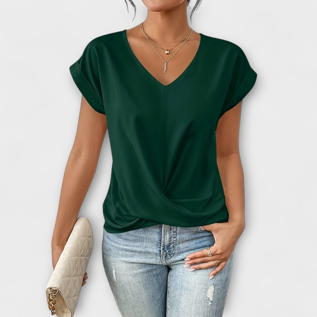 Carlinda | Women's Elegant V-Neck Top