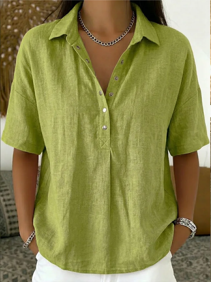 Ellie | Blouse with Collar and Button Detail