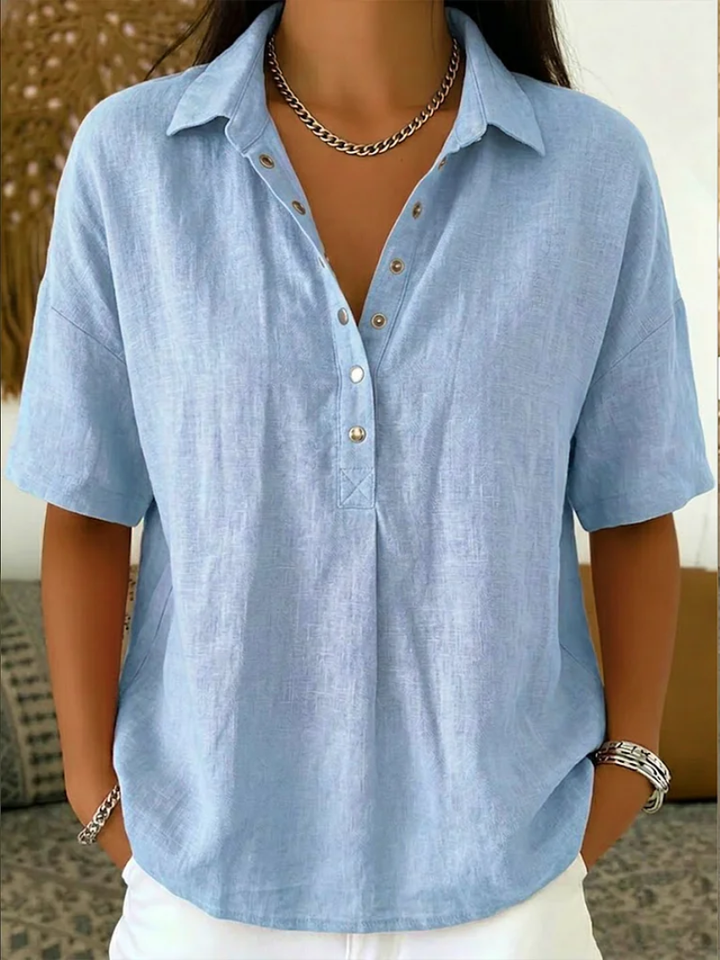 Ellie | Blouse with Collar and Button Detail