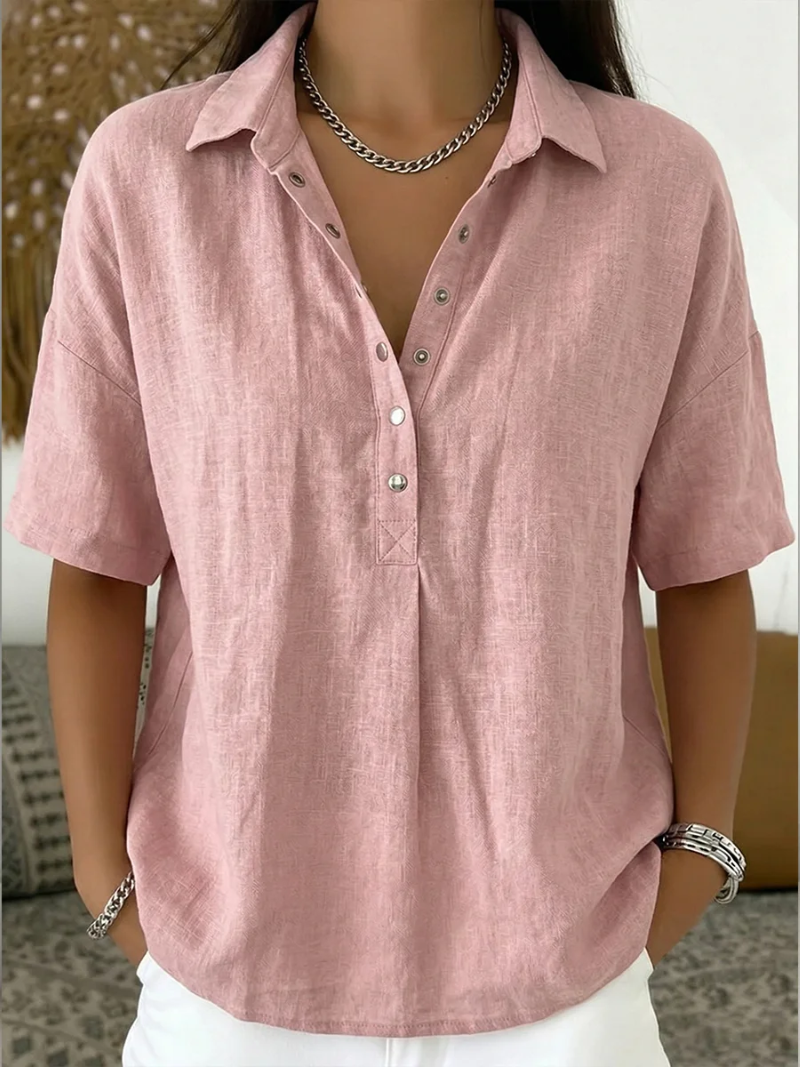 Ellie | Blouse with Collar and Button Detail
