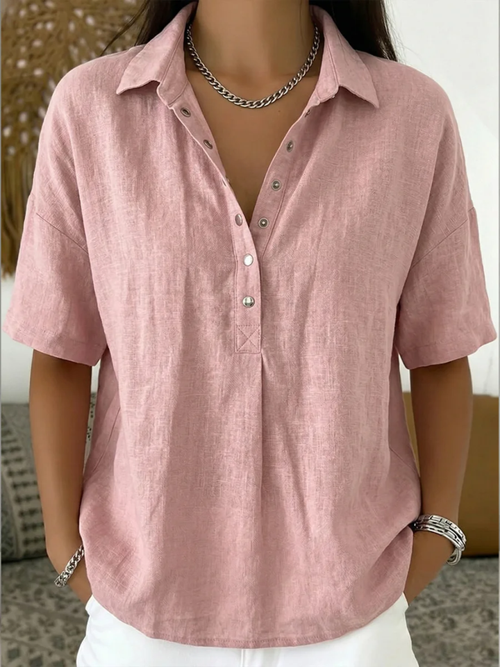 Ellie | Blouse with Collar and Button Detail