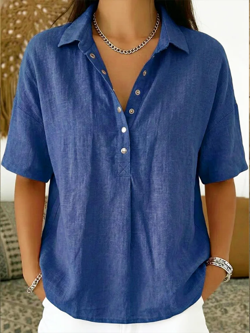 Ellie | Blouse with Collar and Button Detail
