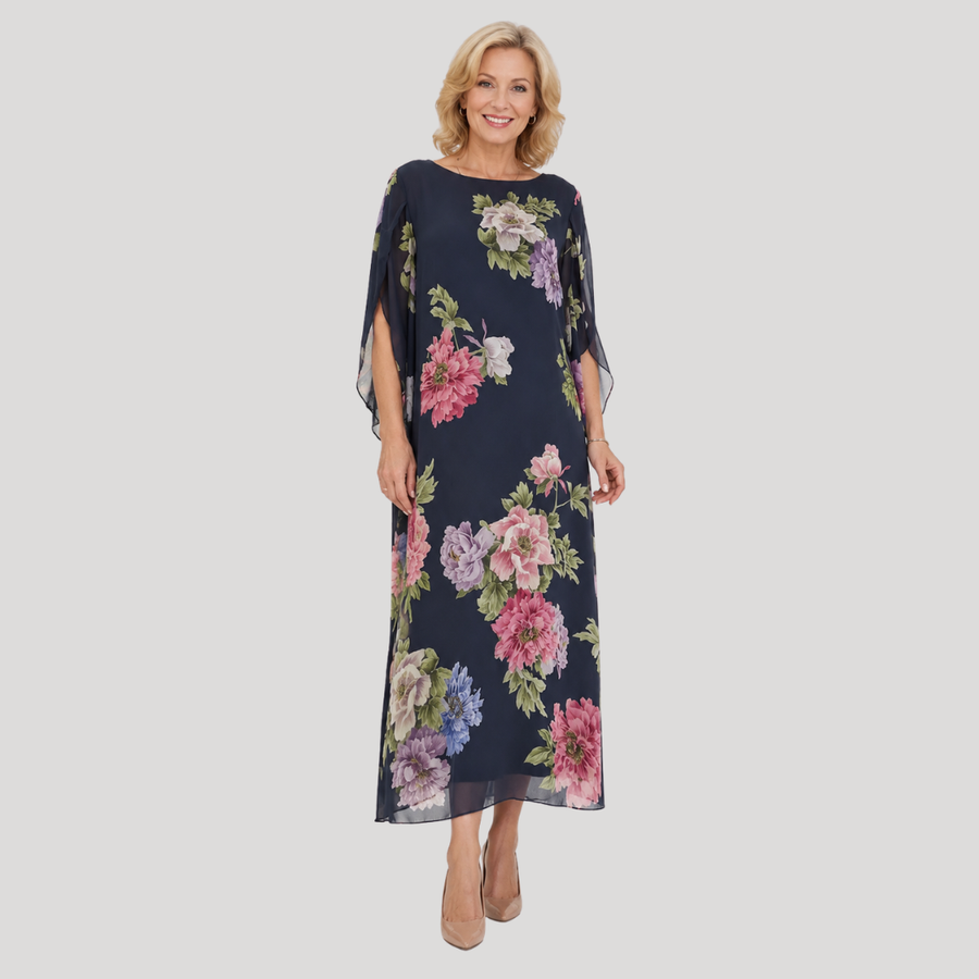 Elowen™ | Midnight Blossom Maxi Dress