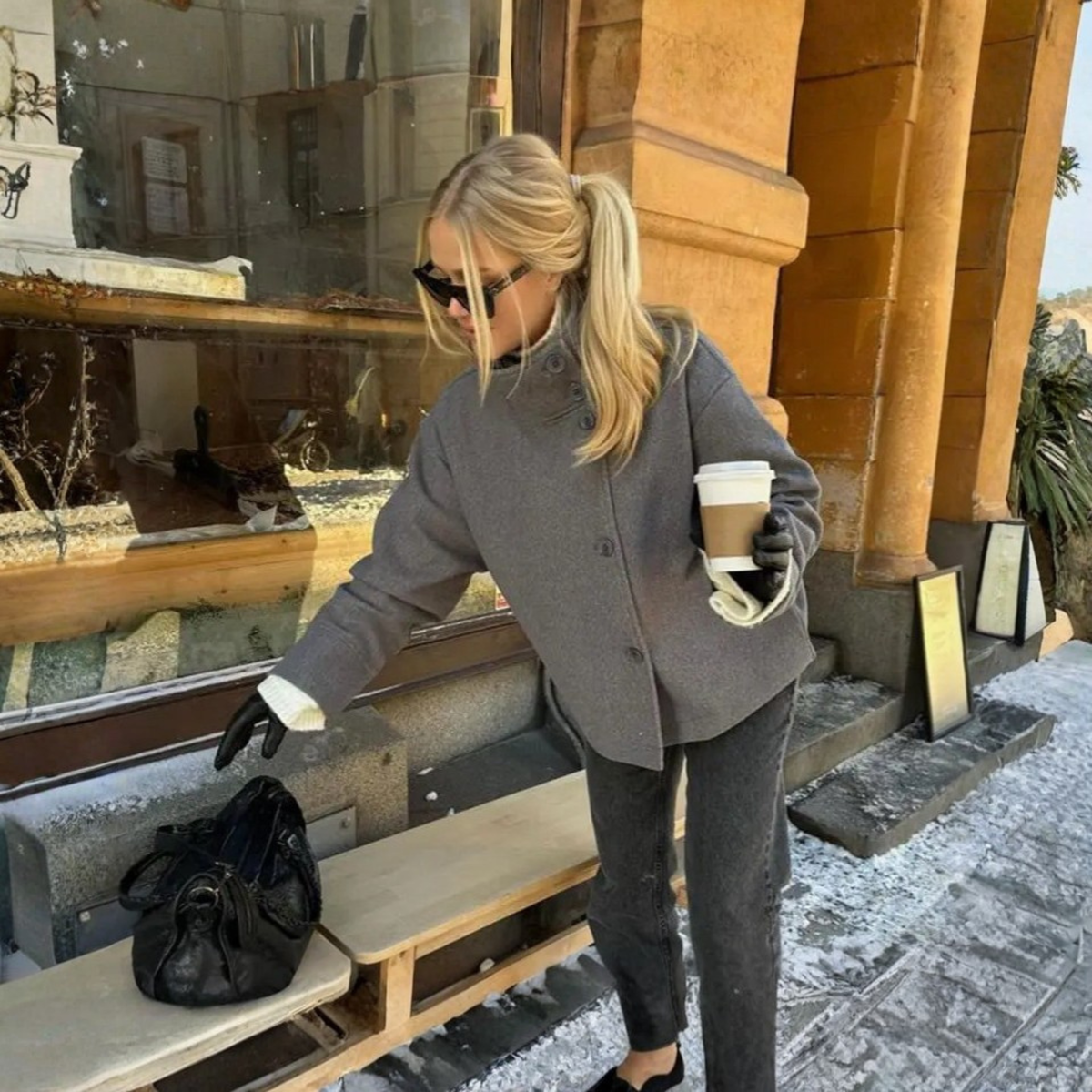 Bheki | Women's Chic Stand-Up Collar Long Sleeve Button Down Coat