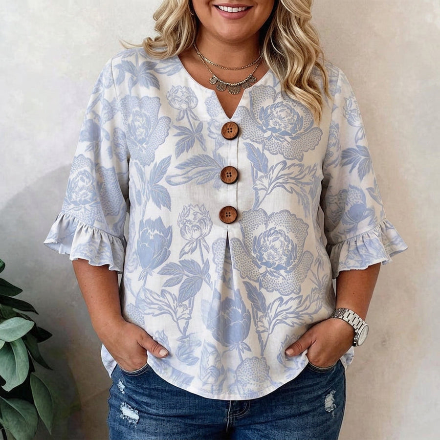 Aria | Vintage Floral Print Blouse