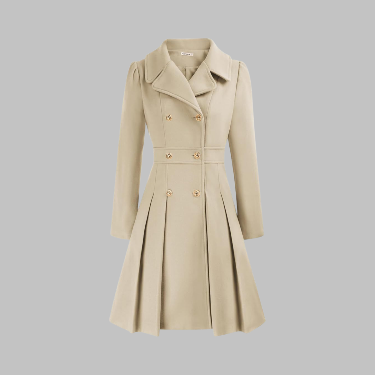 Dami | Women's Classy Double Button Long Sleeve Coat