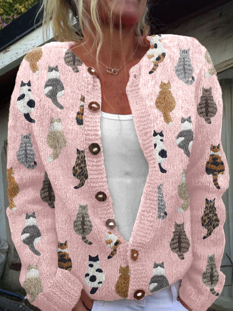 Katy | The Cat Print Cardigan