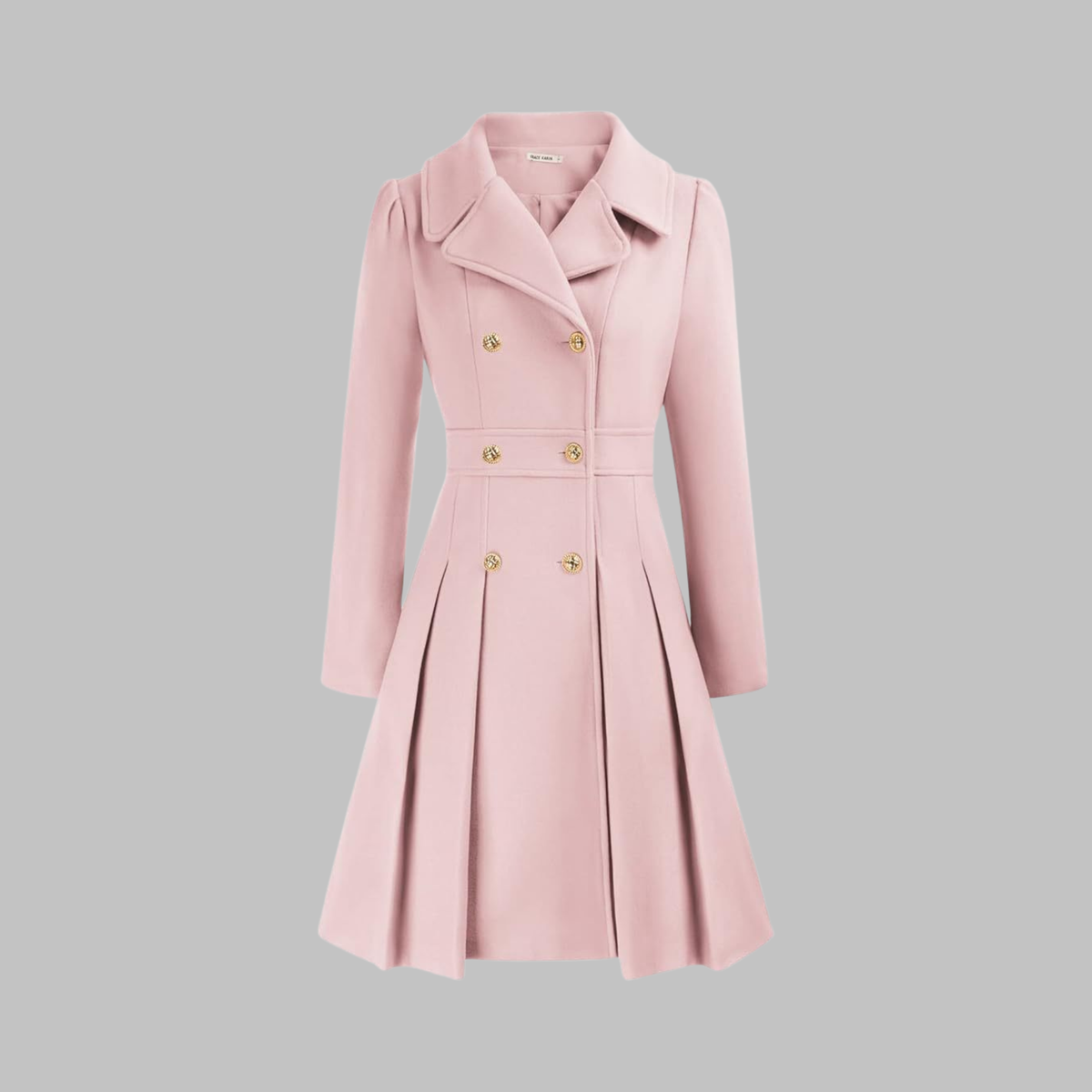 Dami | Women's Classy Double Button Long Sleeve Coat
