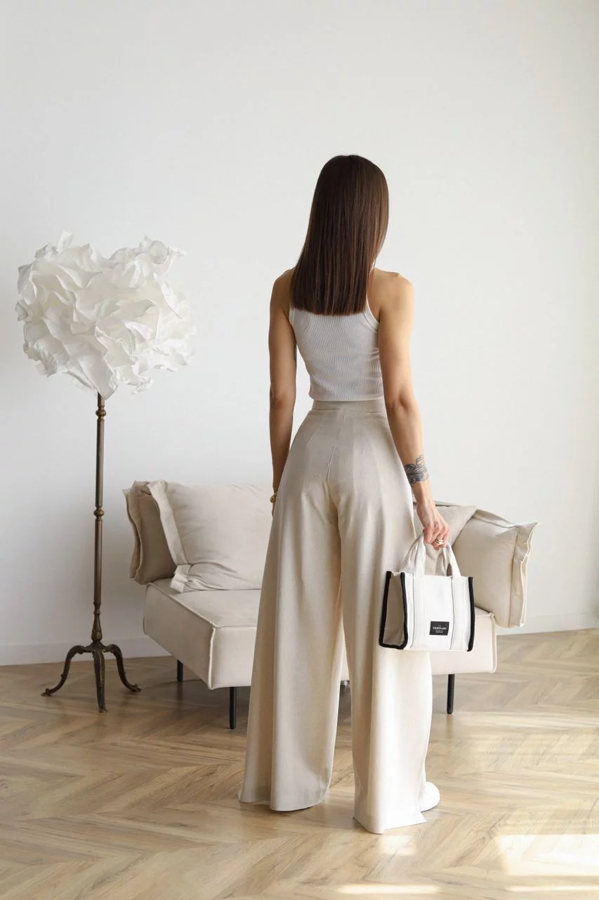 ARIANE – PANTALONES ANCHOS DE LINO PARA MUJERES