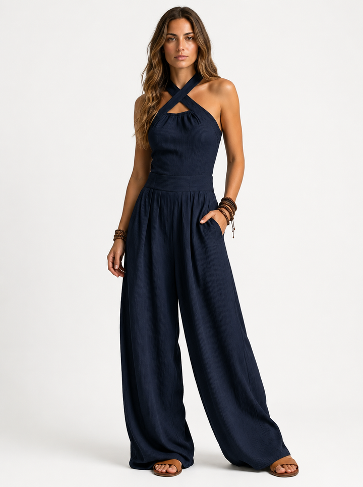 Clementine | Elegant jumpsuit with crossover neckline