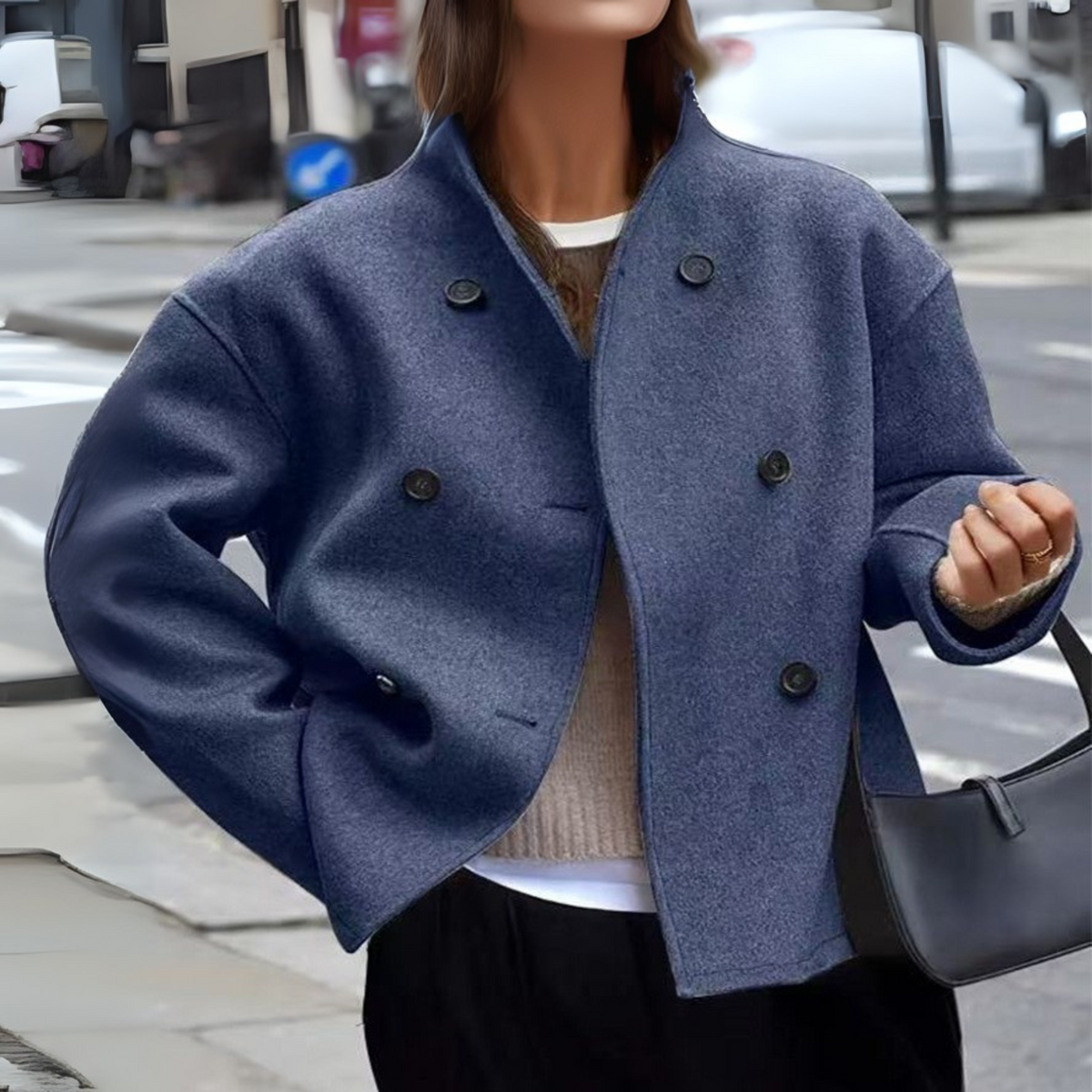 Bini | Women's Cozy Long Sleeve Stand Collar Coat
