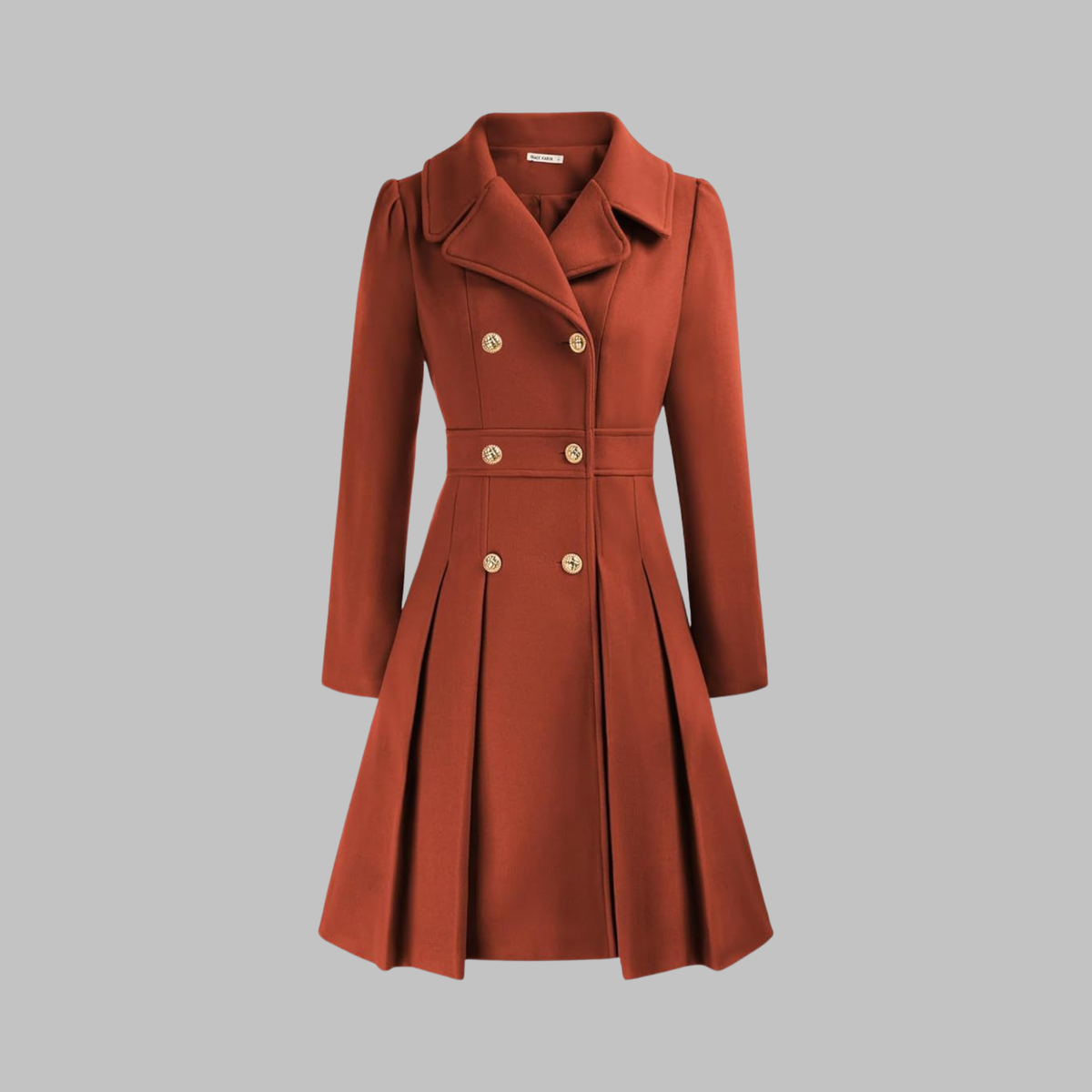 Dami | Women's Classy Double Button Long Sleeve Coat
