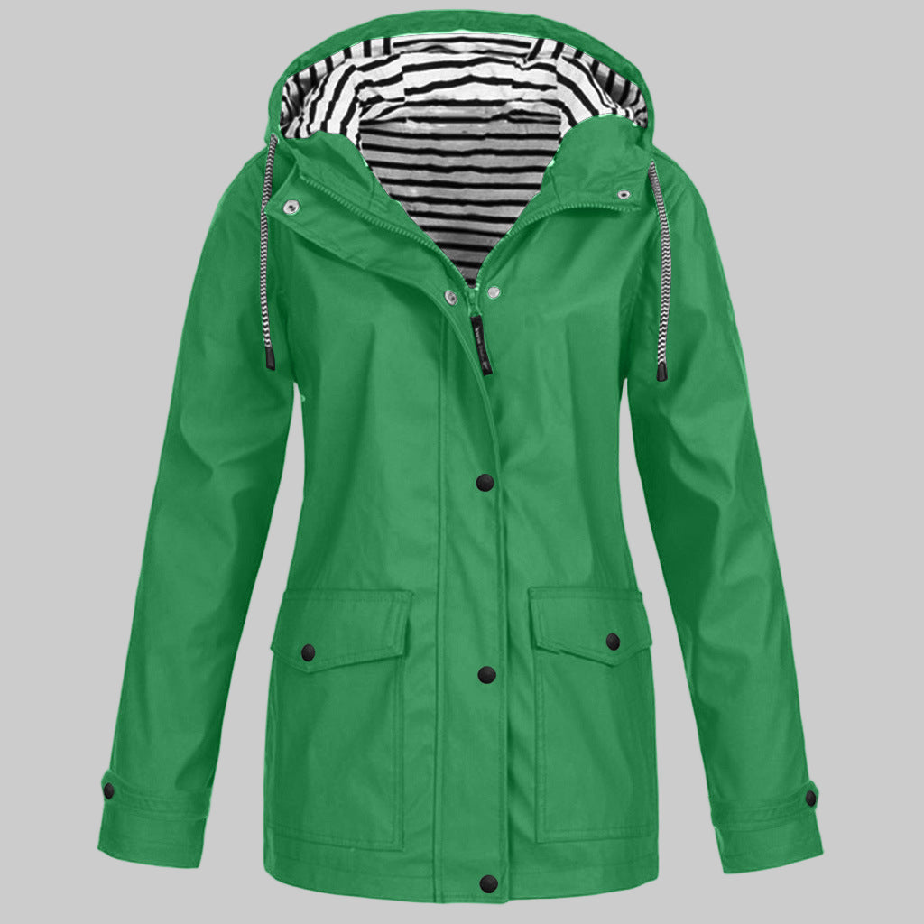 Maureen | Women's Waterproof Hooded Raincoat with Zip Closure