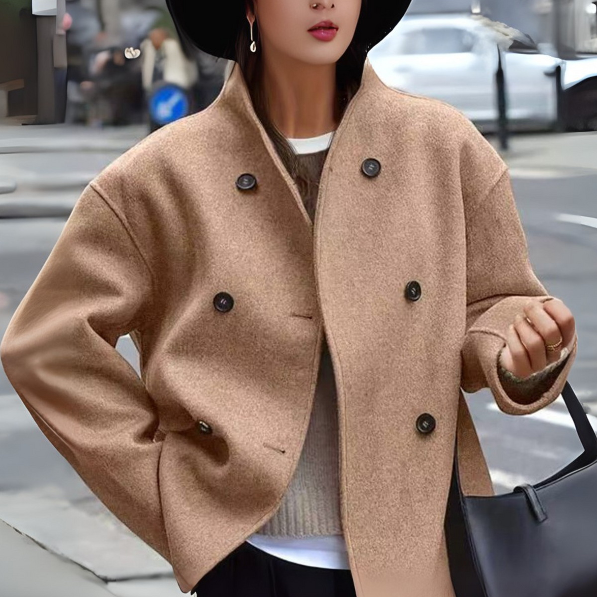 Bini | Women's Cozy Long Sleeve Stand Collar Coat