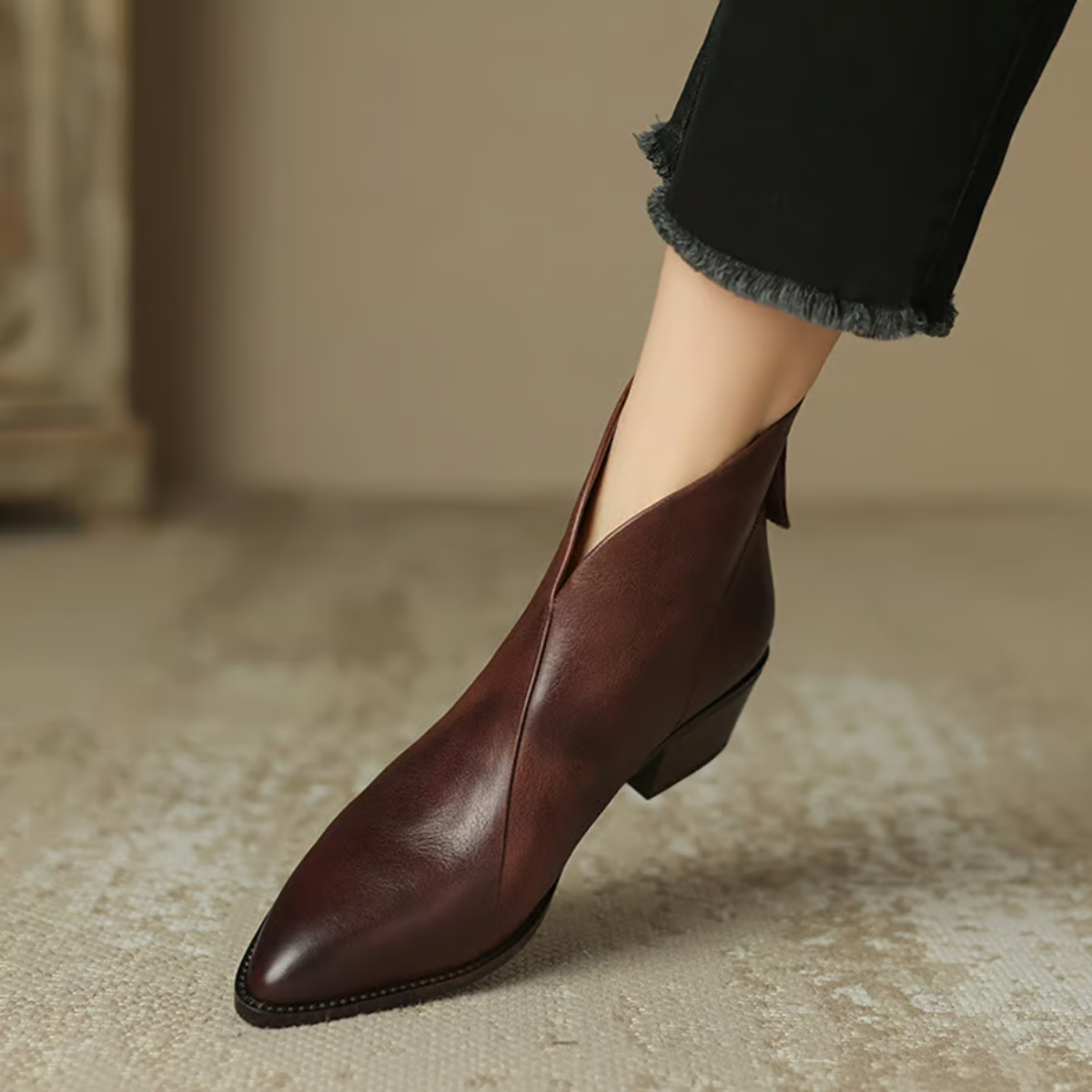 Carmelle – Low Heel Luxury Ankle Boots