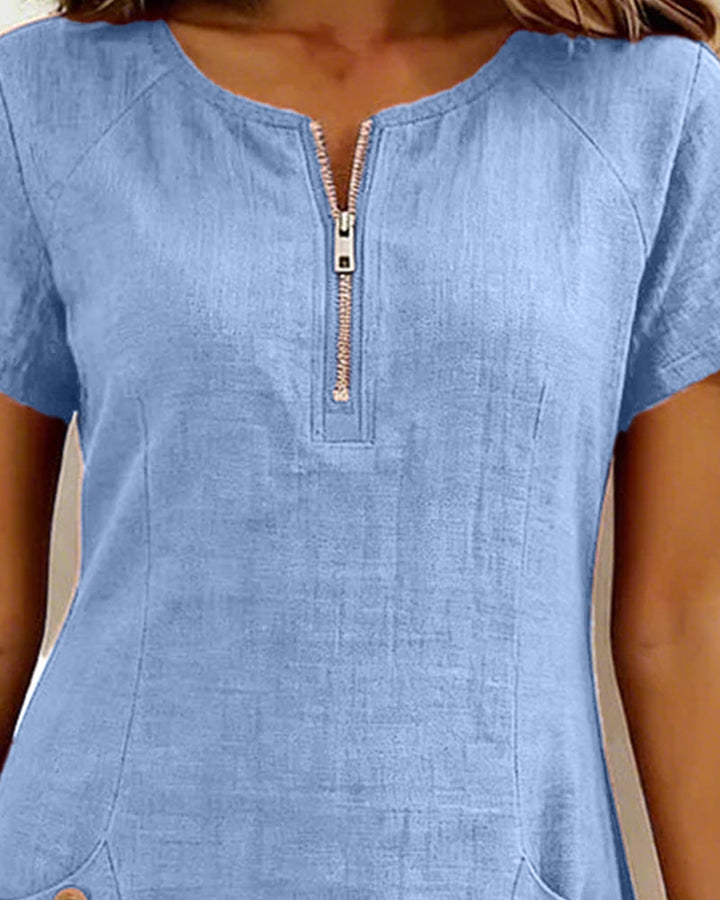 Jemma | Cotton Dress with Zip Pocket