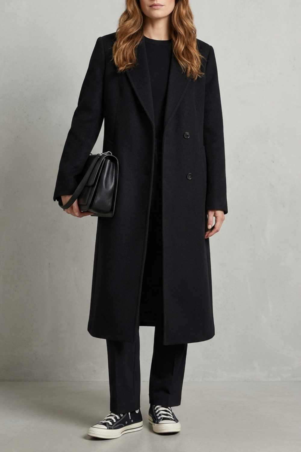 Avenza | Women's Herringbone Weave Hepburn Wool Overcoat