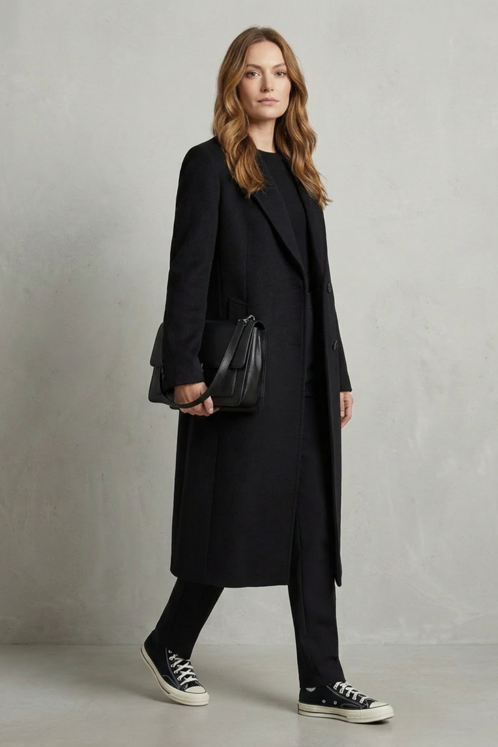 Avenza | Women's Herringbone Weave Hepburn Wool Overcoat