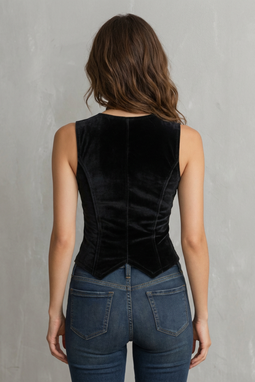 Bellavoux | Women's Sculpted Elegance Velvet Buttoned Vest