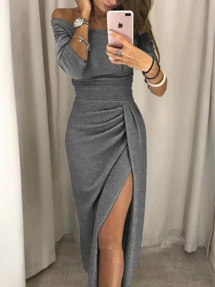 Jane - Off-shoulder Glitter Dress