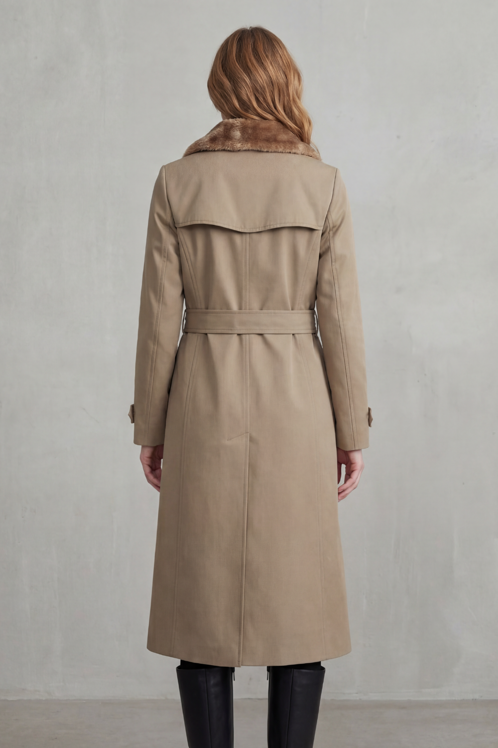 Carletta | Women's Faux Fur-lined Trench Double-breasted Winter Coat