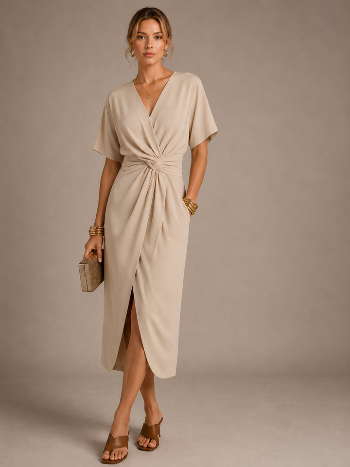 Eline | Short Sleeve V-Neck Dress