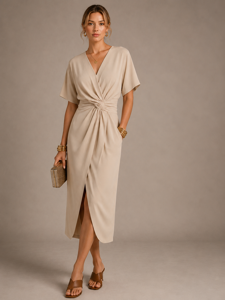 Eline | Short Sleeve V-Neck Dress