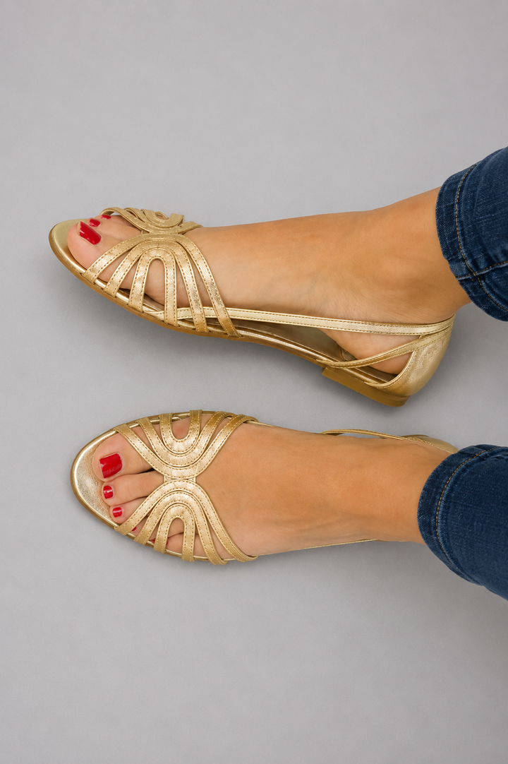 Eleonora | Lightweight Golden Sandals for Summer